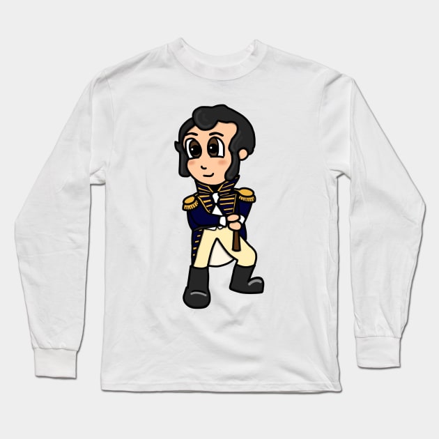 Chibi Stephen Decatur (Large Print) Long Sleeve T-Shirt by Aeriskate